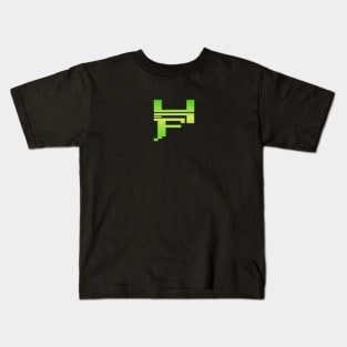 Hyperbolic Fabrications monogram logo GLOWING GREEN Kids T-Shirt